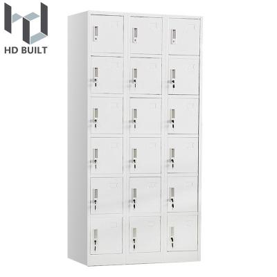 China Modern Filing Cabinet Locker Steel Office Furniture 18 Door Locker Metal Locker Storage Gym Staff Flat Lockers for sale