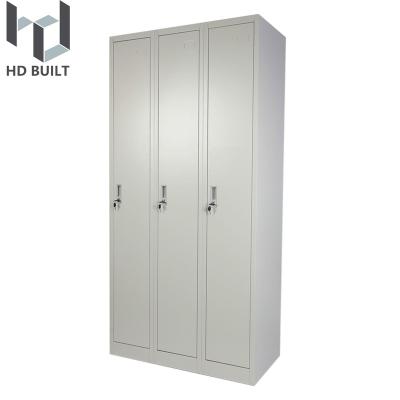 China (Other) Hot Sale Office Furniture Cabinet Manufacturers Adjustable Metal 3 Door Closet Lockers Metal Steel for sale