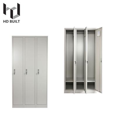 China (Other) Hot Selling Customized Adjustable Metal Wardrobes 3 Door Wardrobe Locker for sale