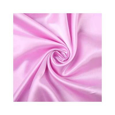 China Polyester Viable Shiny Satin Silk Fabric Bright Shiny 100% Single Yarn Dyed Sate Fabrics For Dresses for sale