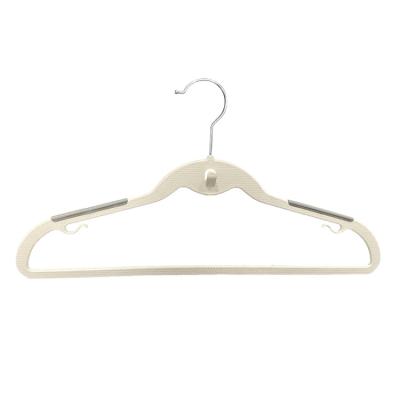 China 360 degree rotated high quality plastic hanger for supermarket non slip velvet plastic assembled hangers for sale