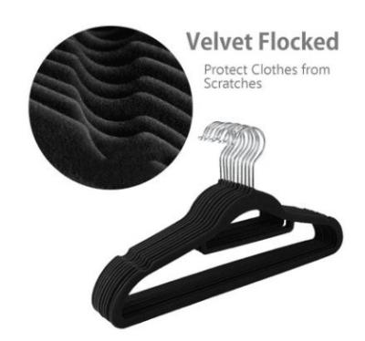 China Modern 50PK Clothes Hangers Velvet Hanger Ultra Slim No Slip for sale