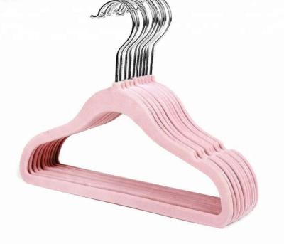 China Modern High Quality Kids Velvet Hangers / Flock Hangers for sale