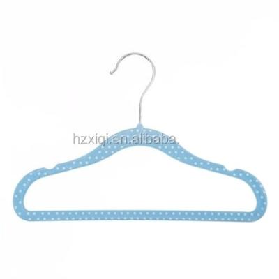 China New Design Modern Professional Wholesale Cartoon Colorful Velvet Baby Clothes Hanger for sale