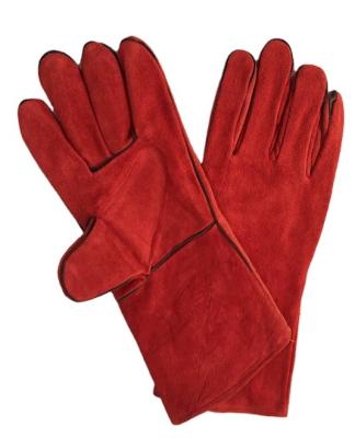 China Double Palm Wear Resistant Cow Split Leather Work Gloves For Welding for sale