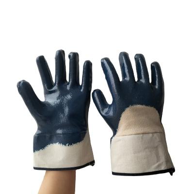 China Wear Resistant Oil Resistant Protection Work Cotton Liner Working Nitrile Coated Gloves Heavy Duty Working Gloves for sale