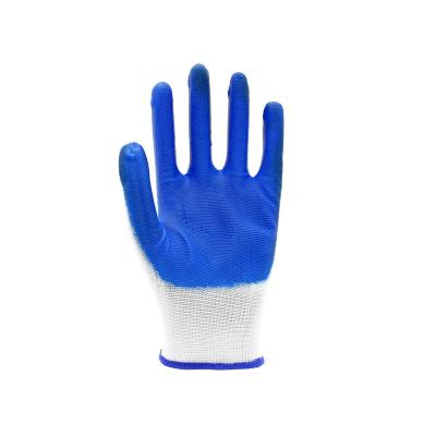 China Hot Sales Polyester Coating Wear Resistant Work Gloves Cheap Smooth Nitrile Coated Gloves for sale