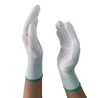 China New Listing Wear Resistant Customized Color PU Anti-Slip 100% Polyester Nylon Work Gloves Hand Protective Gloves for sale