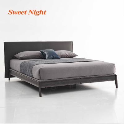 China Factory Style Modern Modular Furniture Cow Fabric Matel Bed Frame Luxury Bedroom Furniture Double King Bed for sale