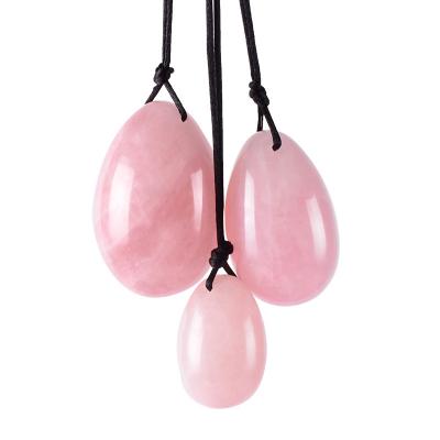 China Natural Rhodonite Jade Yoni Eggs For Women Exercise Vaginal Wholesale Natural Rose Quartz Yoni Eggs Body for sale