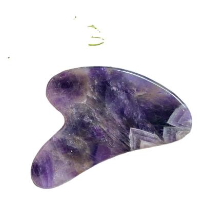 China Natural Gua Sha Tool Wholesale Stone Face Amethyst Amethyst Gua Sha Massage Tool for sale