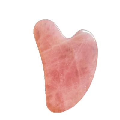 China Natural face rose quartz gua sha stone for massage faical therapy for sale