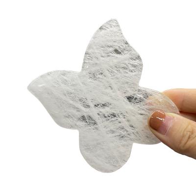 China Clear face wholesale private label quartz butterfly gua sha board for sale