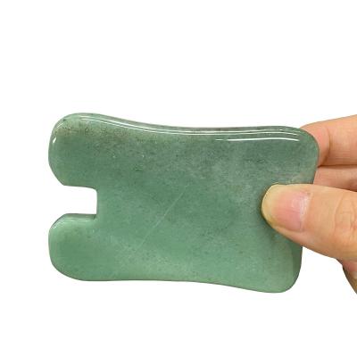 China 100% natural green face aventurine U-shape gua sha stone for sale