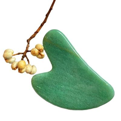 China Green Face High Tenacity Aventurine Face Gua Sha Tool for sale