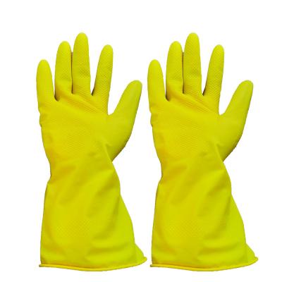 China wholesale yellow cleaning rubber gloves that meet household EC for sale