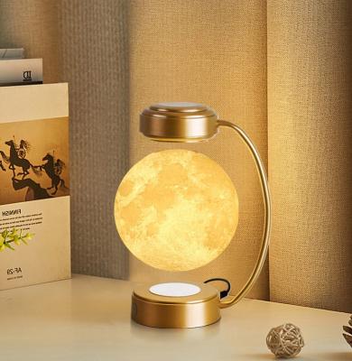 China Biumart Modern 3D Magnetic Levitation Moon Lamp Printing Moon Lamp Bedroom Decoration Table Lamp Creative Birthday Gift for sale