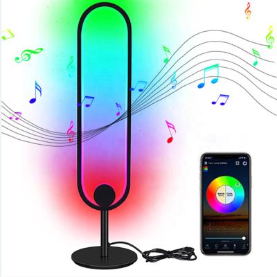 China Atmosphere Modern Nordic Simple Decor RGB Vertical Remote Control Biumart U Shaped Desk Lamp For Bedroom Bedside for sale