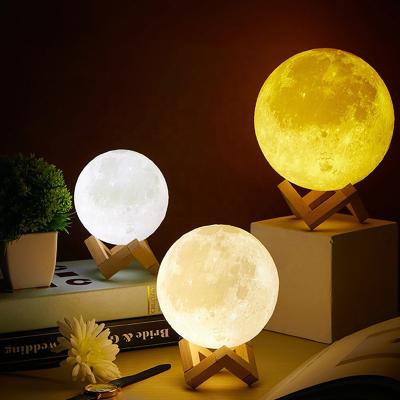 China Biumart Modern 16colors 3D Rechargeable Lunar Mars Jupiter Lamp Starlight Lava Custom Printing Decoration Galaxy Moon Lamp for sale