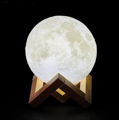 China Biumart Modern 8cm 3D Printing Moon Lamp 16 Color Touch Remote Pat USB Rechargeable Night Light for Home Decor and Christmas Gifts for sale