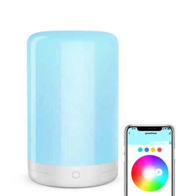 China Biumart Voice Controllable Colorful Portable Wifi Smart Alexa Bedside Touch LED Night Light Radio Voice Control Portable Table Lamp for sale