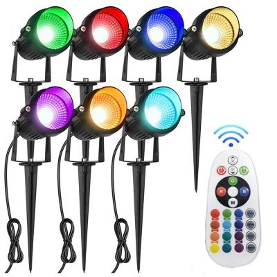 China Biumart Garden Lawn Lights Remote Control Kinds Of Modern Landscape Lamps 16 Color-changing 12V 24V LED RGB Waterproof Garden Light For Outdoor for sale