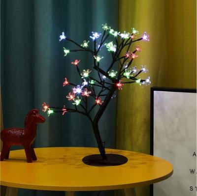 China Colorful PVC Biumart Mini Artificial Cherry Blossom LED Christmas Decoration Tree Light for sale