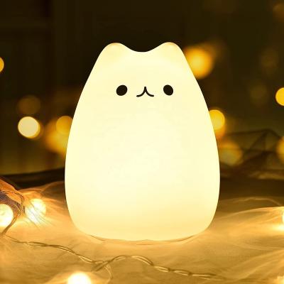 China Biumart Amazon Modern Decoration Hot-selling Home Multiple Colors Cute Cat Dog Rabbit Unicorn Bear Silicone Night Light For Kids for sale