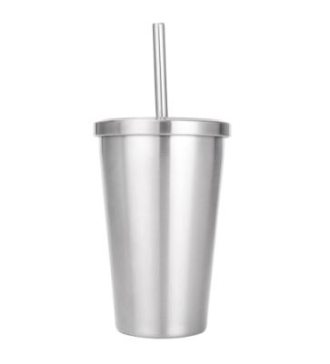 China Viable 9oz Stainless Steel Insulated Kids Water Lean Tumbler Coffee Mugs With Straw For Sublimation Stainless Steel Tumbler for sale