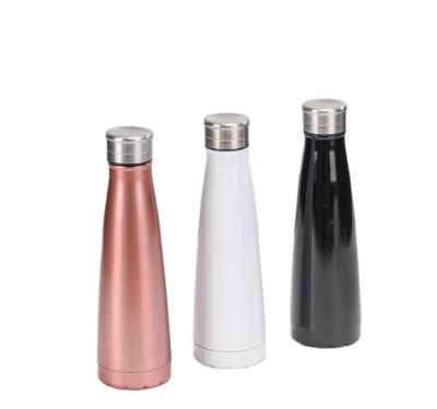 China 450ml 304 Disposable Logo Bottle Sublimation Stainless Steel Vacuum Cola Shape Custom White Black Thermal Conical Flasks for sale