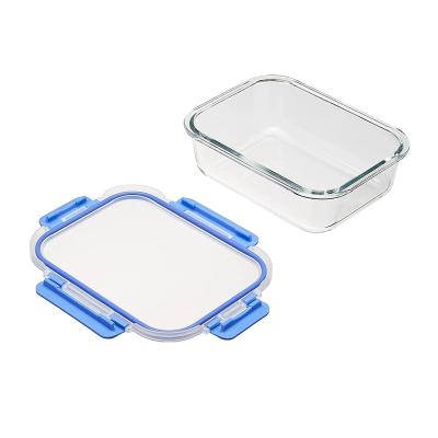 China Steamable 50oz/1520ml Rectangle Heat Resistant Glass Food Storage Container, 100% Leak Proof Glass Keeping Box Cool for sale