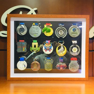 China Wholesale Custom Europe Sports Metal Medals In Photo Frames Medal Display for sale