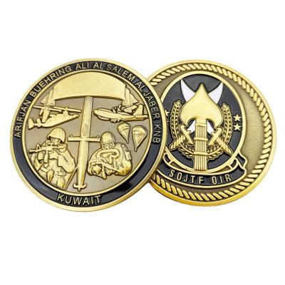 China America 3D Metal Enamel Soldiers US Special Ops Kuwait Iraq and Afghanistan Military Challenge Coin for sale