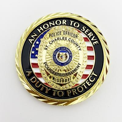 China America China Factory Cheap Price Custom Enamel Metal Policeman Challenge Coin for sale