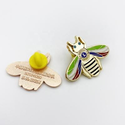 China China Manufacturer Wholesale Europe Clothing Cheap Custom Enamel Lions Club Bee Lapel Pin for sale