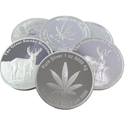 China America China Factory 3d Embossed Custom Silver Coins Silver 999 Pure 1oz for sale