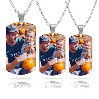 China Manufacturer Bulk Cheap Price from Europe Custom Photo Printing and Laser Engraving Custom Logo Stainless Steel Dog Tag With Chain for sale