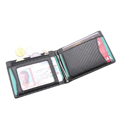 China Wholesale Custom Rfid Carbon Fiber Wallet China Factory Cheap Price Logo Mens Leather Carbon Fiber Wallet Money Clip for sale