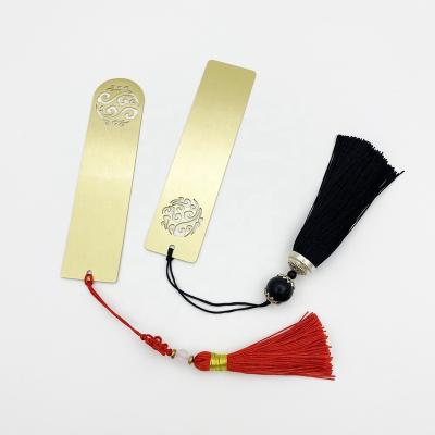 China Fashionable Bookmark Maker Business Gift Custom Logo Personalized Stainless Steel Metal Chinese book clip bookmark with tassel for sale