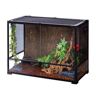 China Breathable Full Size Large Reptile Mini Greenhouse Glass Cage For Live Reptile Snake, Gecko, Lizard Tortoise for sale