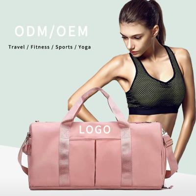 China Fashion Waterproof Gym Nylon Weekend Duffel Bag Customized Pink Woman Shoe Box Sports Bags Man Travel Bag for sale