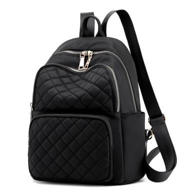 China 2019 new fashion embroidery female waterproof rhombic thread exquisite light nylon casual backpack for teenage girls for sale