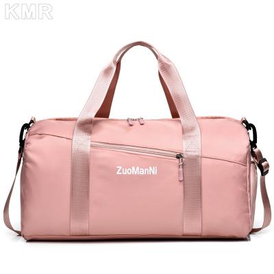 China Fashion Customized Women Tote Gym Pink Duffle Bag Logo Large Capacity Luggage Sports Travel Bag For Women for sale