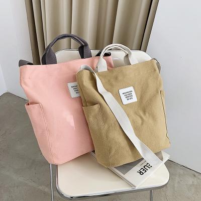 China Custom Logo Shopping Luxury Women's Shopping Bag Water Proof Large Capacity Popular Women's Canvas Handbag Shoulder Bag for sale