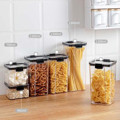 China Airtight Freshness Preservation Refrigerator Food Plastic Storage And Container Kitchen Set Square Plastic Container for sale