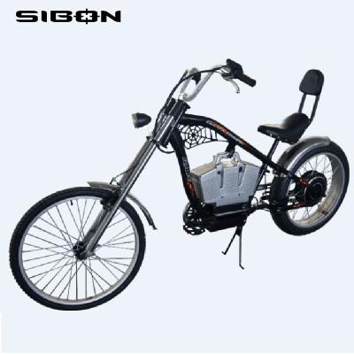 China Fat tire black brushless fat STREET SIBON 36v 500W motor lithium battery adult electric bicycle chopper for sale