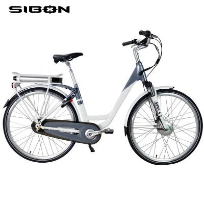 China CE 700c250w 36v motor aluminum alloy SIBON B0510166 alloy frame 3 connection fork suspension electric bicycle e bike unisex mid city brushless drive for sale