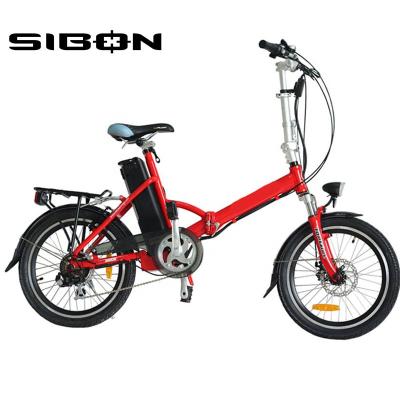 China SIBON B0510106 6 Speed ​​Aluminum Alloy CE Red Color 36v 250W Lithium Alloy Foldable Frame Motor Suspension Fork Brushless Bike Electric for sale