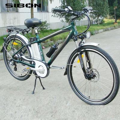 China SIBON B0510113 250W Aluminum Alloy Lithium Battery Suspension Fork Disc Brake Aluminum Alloy Frame 6 Speed ​​Moutain Chinese Adult Electric Bike for sale