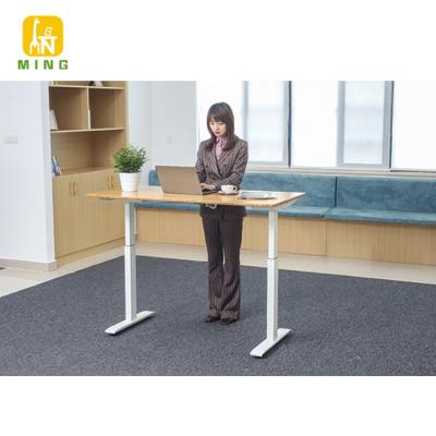 China Dual Motor Height Adjustable Ergonomic Motorized Standing Desk Wood Tables Smart Electric Sit To Stand Table View Legs for sale